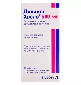 Депакин хроно 500 мг таблетки по 500 мг 30 шт.