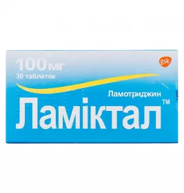 Ламиктал таблетки по 100 мг 30 шт. (10х3)