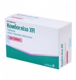 Комбоглиза XR таблетки по 5 мг/1000 мг 28 шт. (7х4)