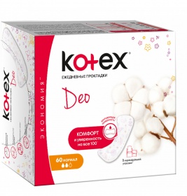 *Прокладки Kotex Ежедневные Lux Нормал Deo №50+10