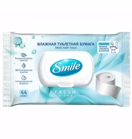 *Smile влажная туалетная бумага Fresh 44шт клапан