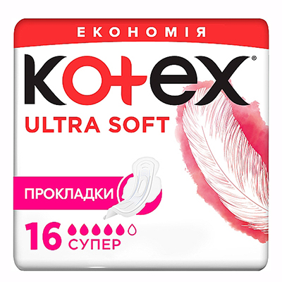 Прокладки Kotex ультра софт супер с крылышками №16