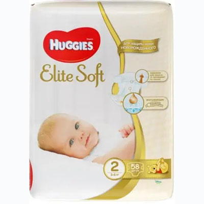 Подгузники Хаггис Elite Soft/Extra Care 2 №1 (58шт.)