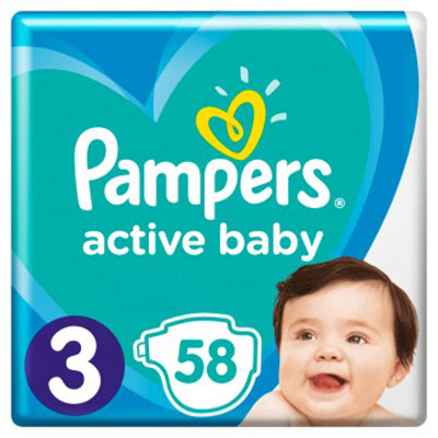 *Подгузники Pampers Active Baby Midi 6-10 кг 58шт. №1