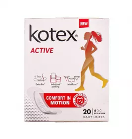 *Прокладки Kotex Ежедневные Deo Active Extra Thin Liners №20