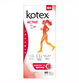 *Прокладки Kotex Ежедневные Deo Active Extra Thin Liners №60