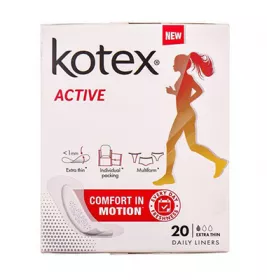 *Прокладки Kotex Ежедневные Active Extra Thin Liners №20