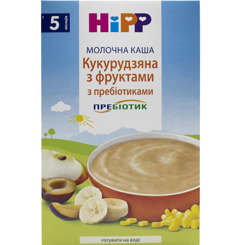 Каша HiPP 2953-02 молочная Кукурузная с фруктами с пребиот 250 г